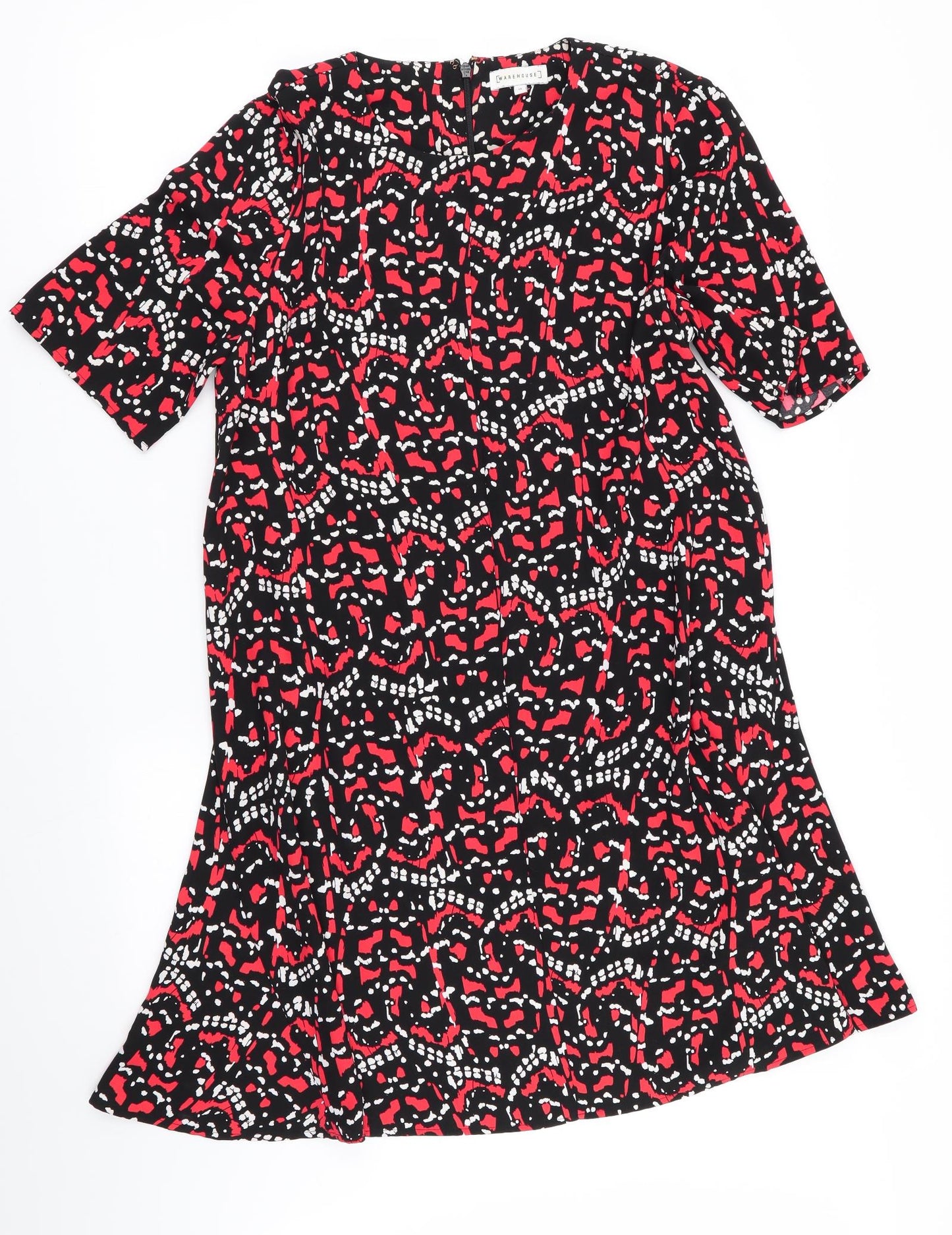 Warehouse Womens Multicoloured Geometric  Fit & Flare  Size 12