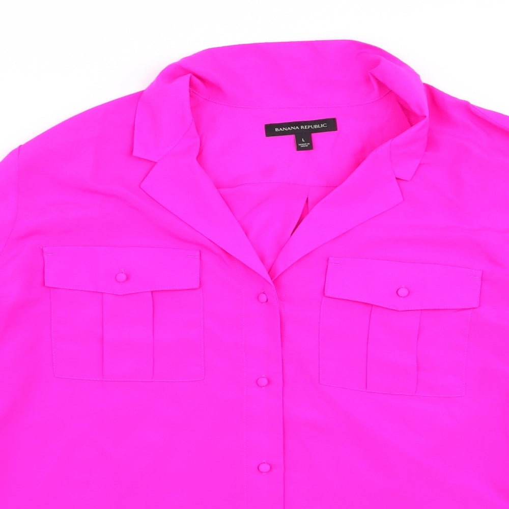 Banana Republic Womens Pink   Basic Button-Up Size L