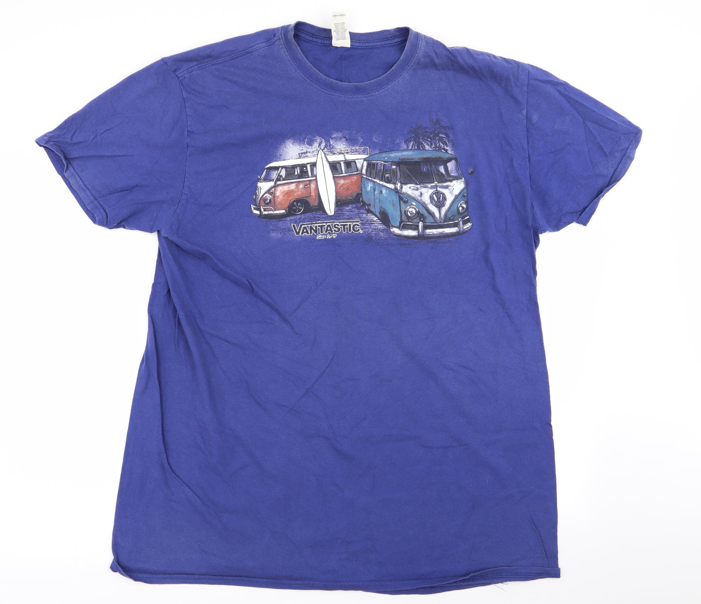 Gildan Mens Blue    T-Shirt Size 2XL