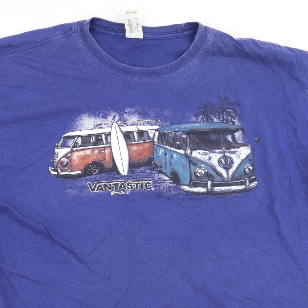 Gildan Mens Blue    T-Shirt Size 2XL