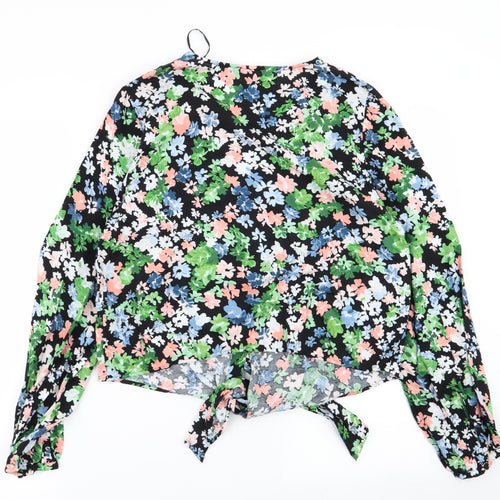 H&M Womens Multicoloured Floral  Basic Button-Up Size M
