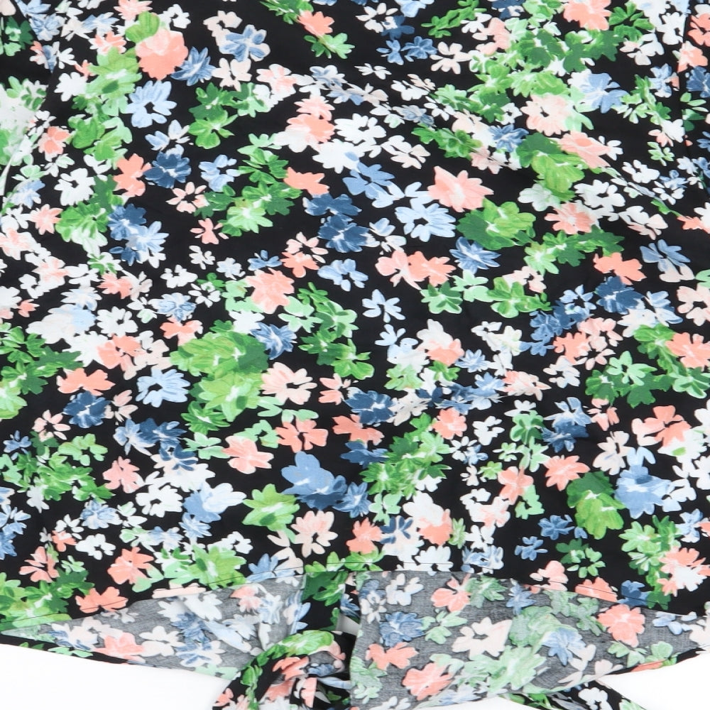 H&M Womens Multicoloured Floral  Basic Button-Up Size M