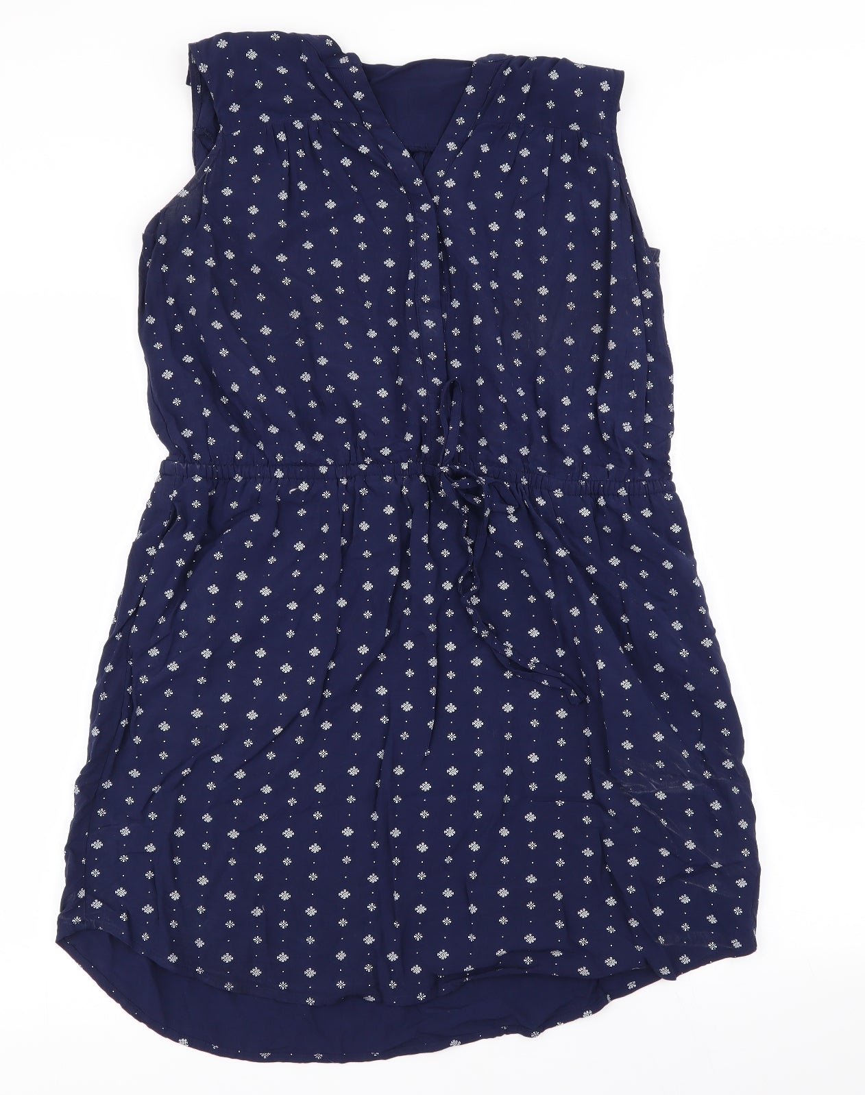 Gap Womens Blue Geometric  Fit & Flare  Size L