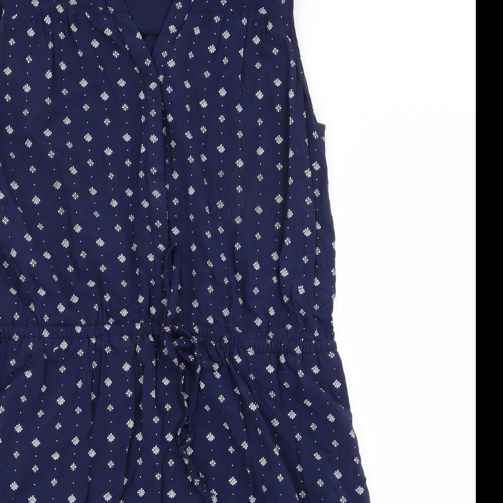 Gap Womens Blue Geometric  Fit & Flare  Size L