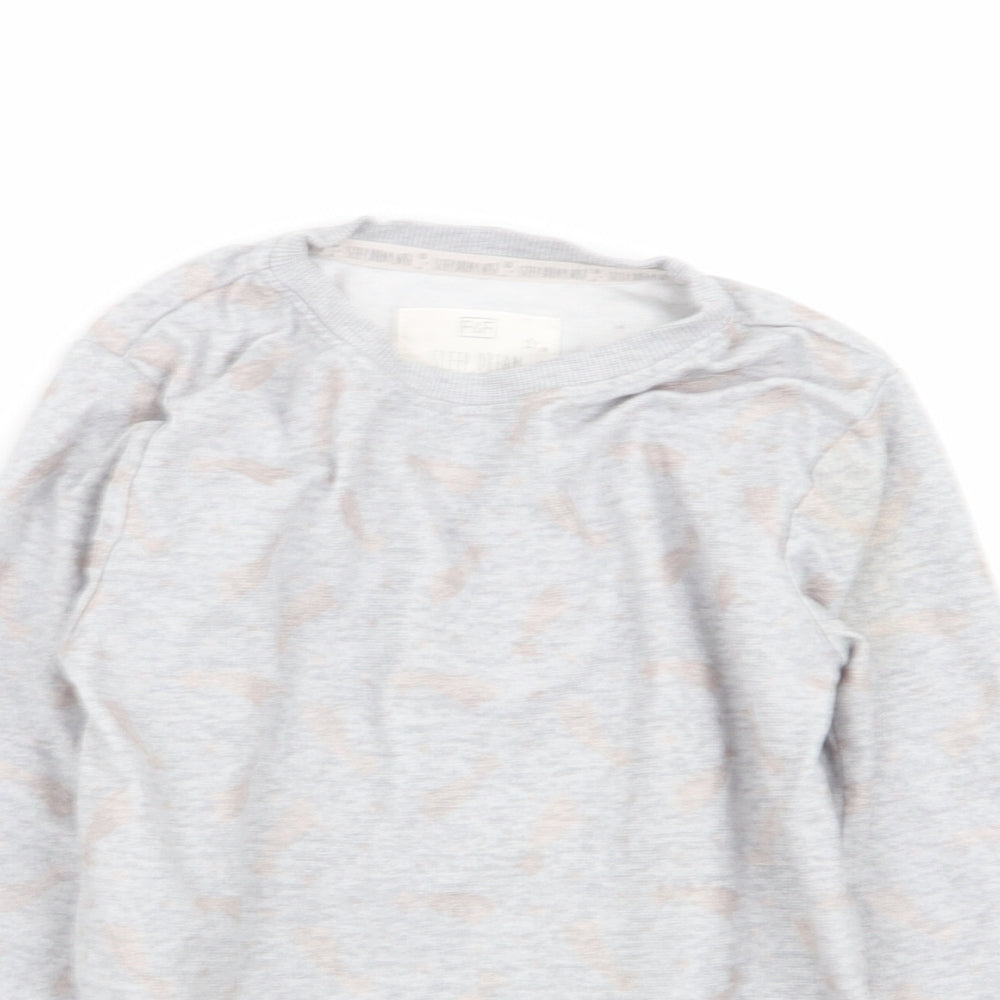 F&F Girls Grey Solid  Top Pyjama Top Size 5-6 Years