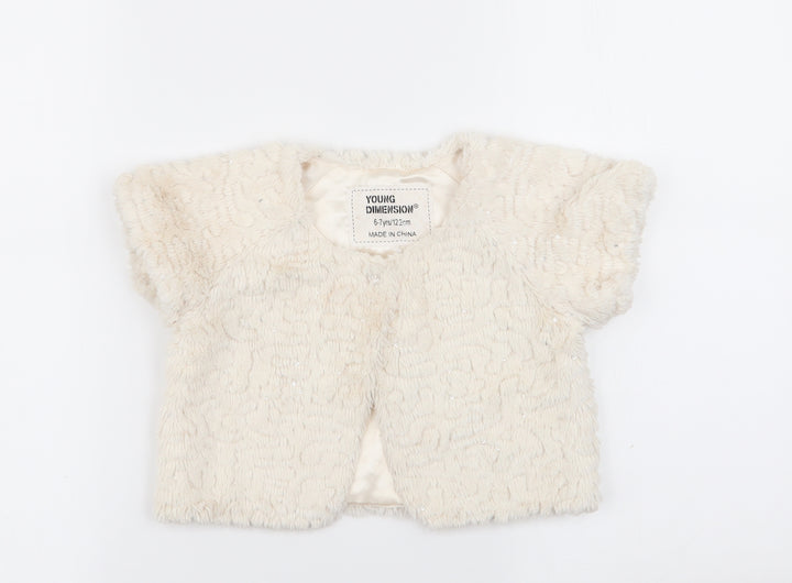 Young Dimension Girls Ivory Cardigan Jumper Size 6-7 Years