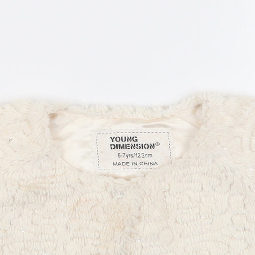 Young Dimension Girls Ivory   Cardigan Jumper Size 6-7 Years