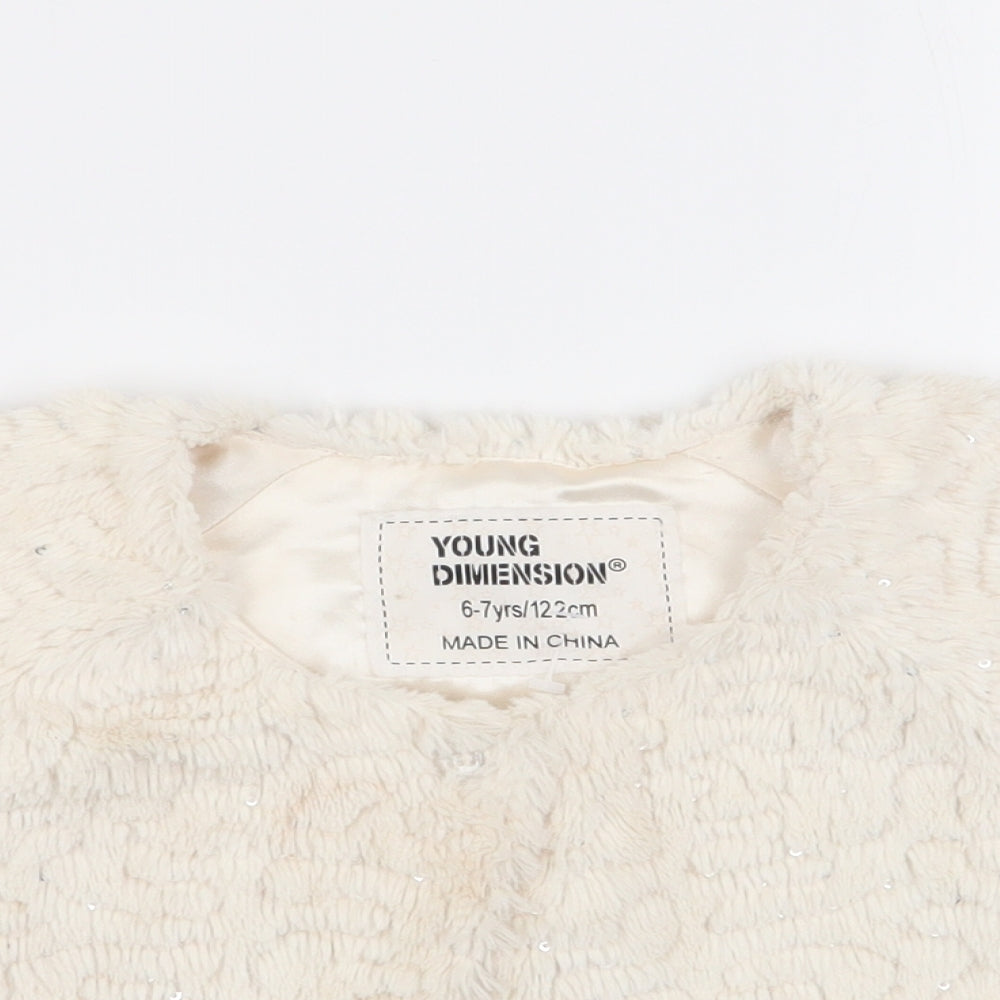 Young Dimension Girls Ivory   Cardigan Jumper Size 6-7 Years