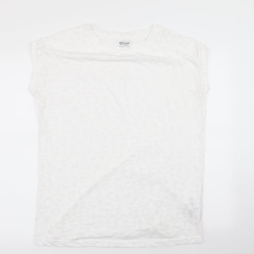 jd williams Womens White Animal Print  Basic T-Shirt Size 12
