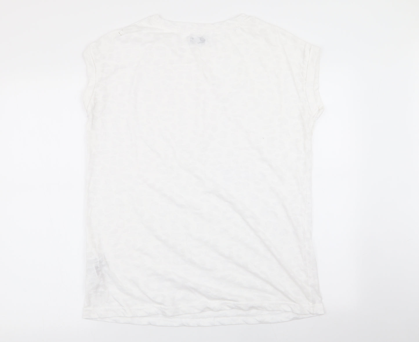 jd williams Womens White Animal Print  Basic T-Shirt Size 12