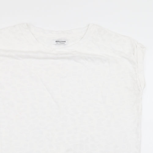 jd williams Womens White Animal Print  Basic T-Shirt Size 12