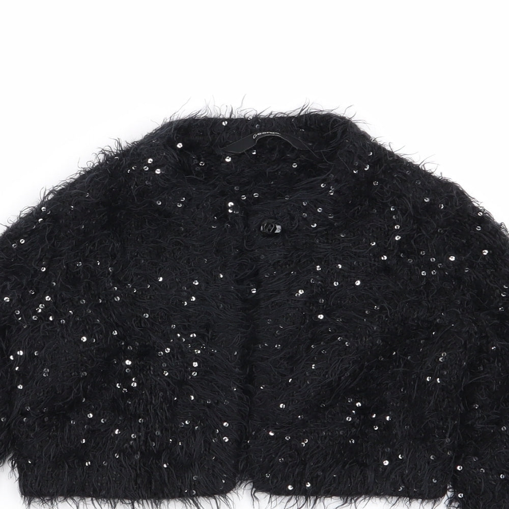 Asda George Girls Black   Cardigan Jumper Size 5-6 Years