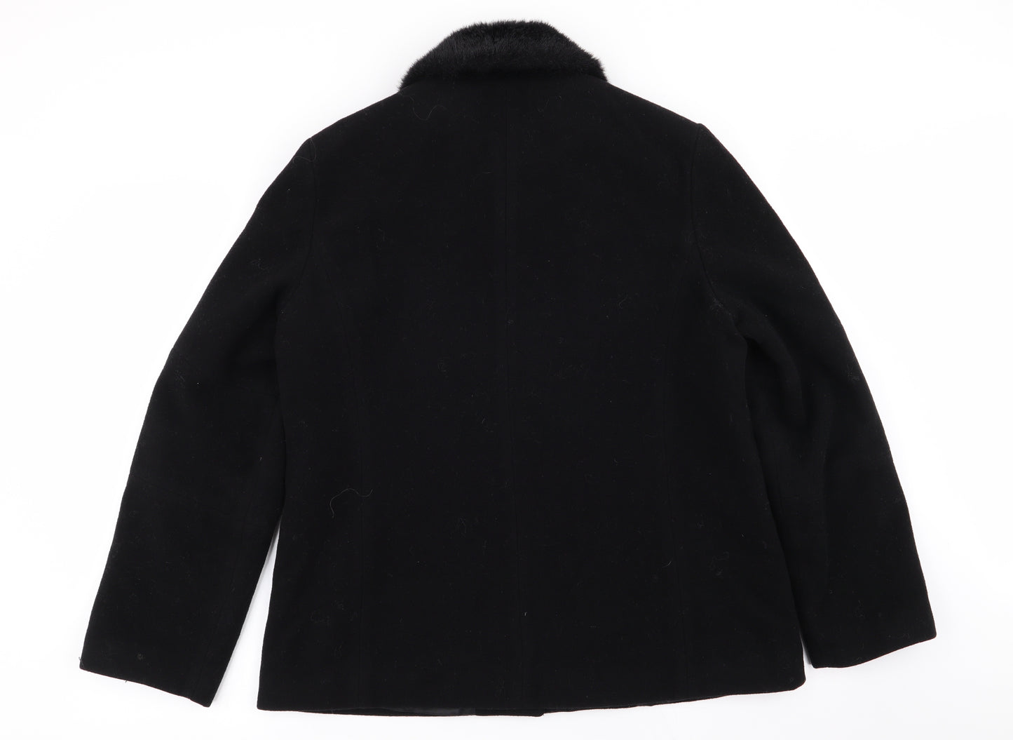 detail Womens Black   Overcoat Coat Size 14