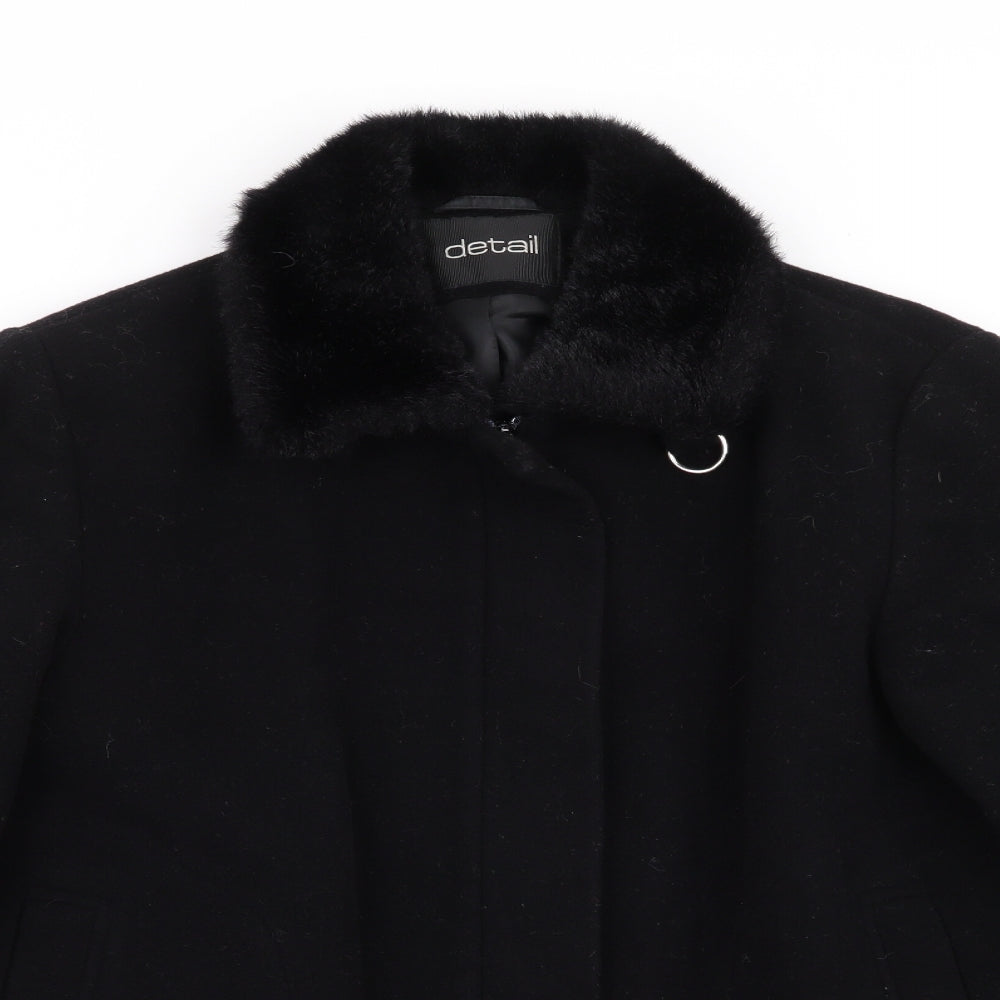 detail Womens Black   Overcoat Coat Size 14