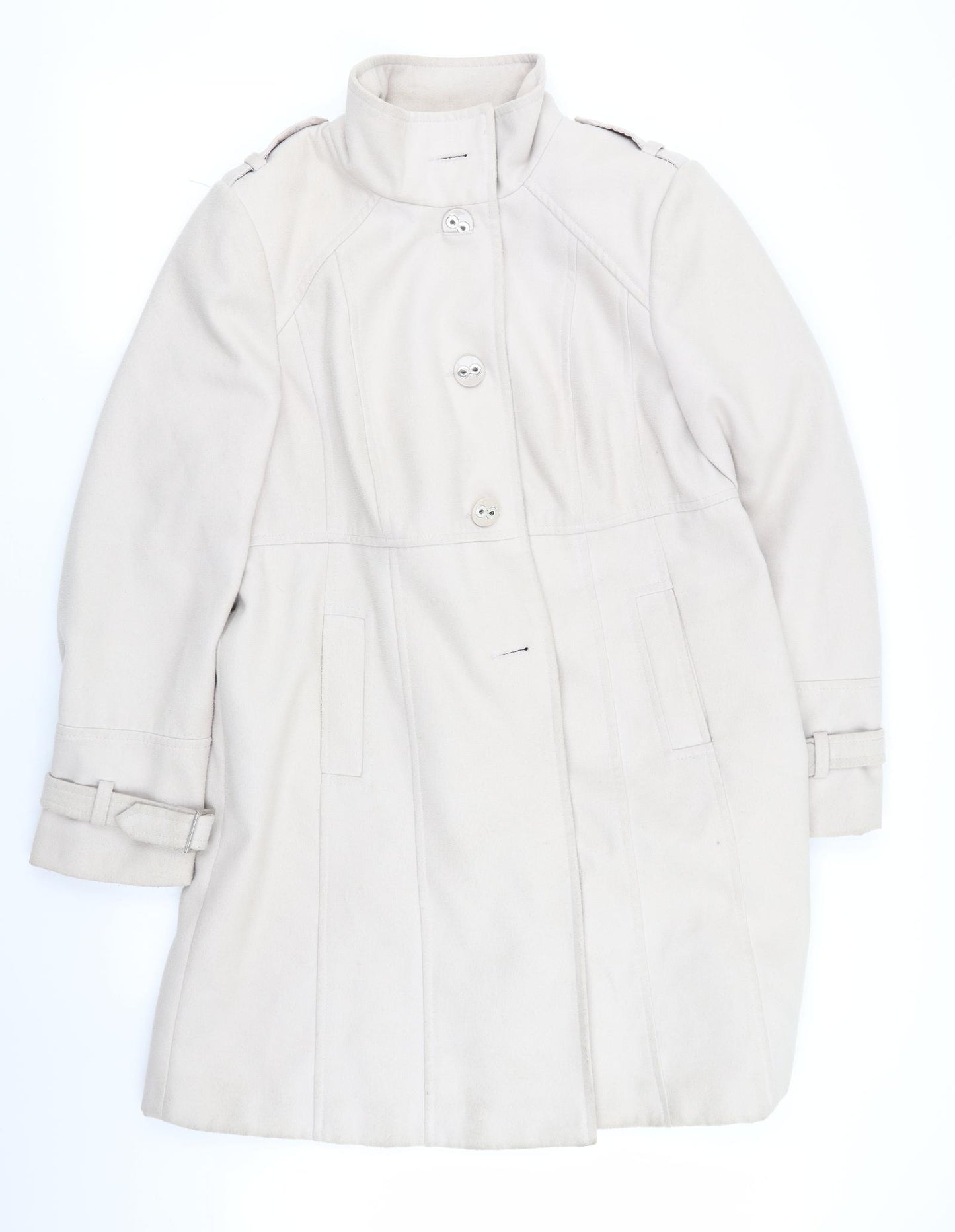 Wallis Womens Beige   Overcoat Coat Size 18