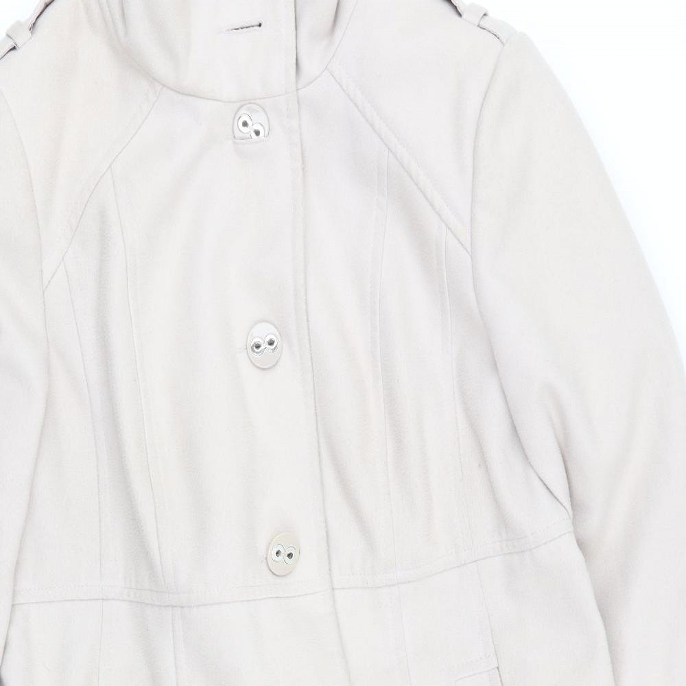 Wallis Womens Beige   Overcoat Coat Size 18
