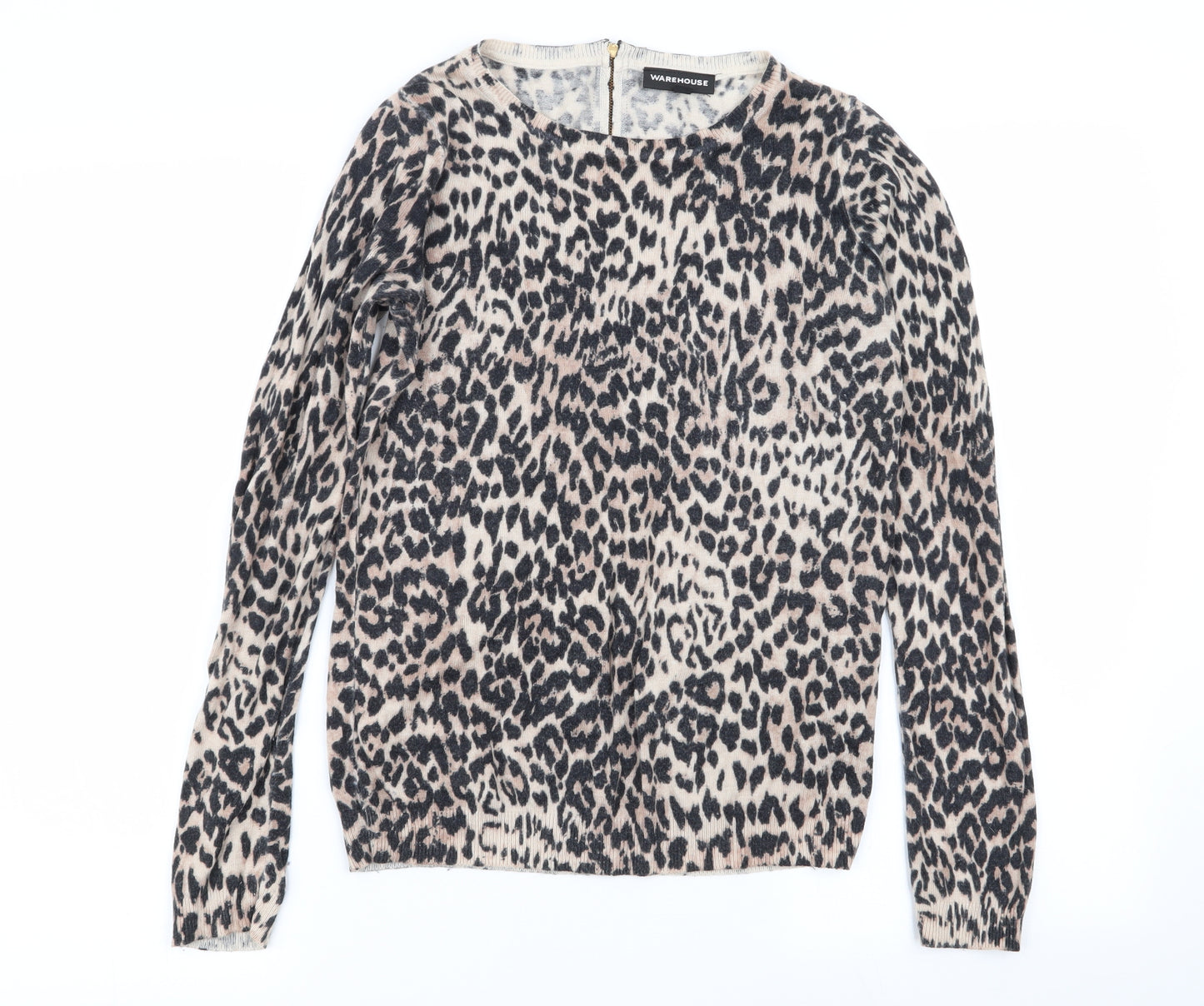Warehouse Womens Multicoloured Animal Print  Basic T-Shirt Size 10