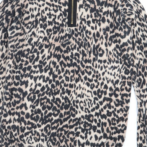 Warehouse Womens Multicoloured Animal Print  Basic T-Shirt Size 10