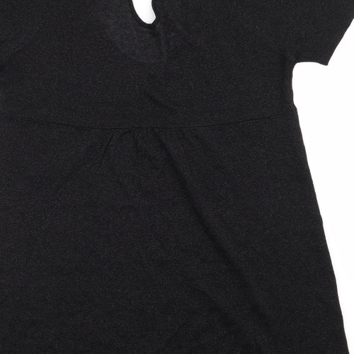 EVIE Womens Black   Basic Blouse Size 12