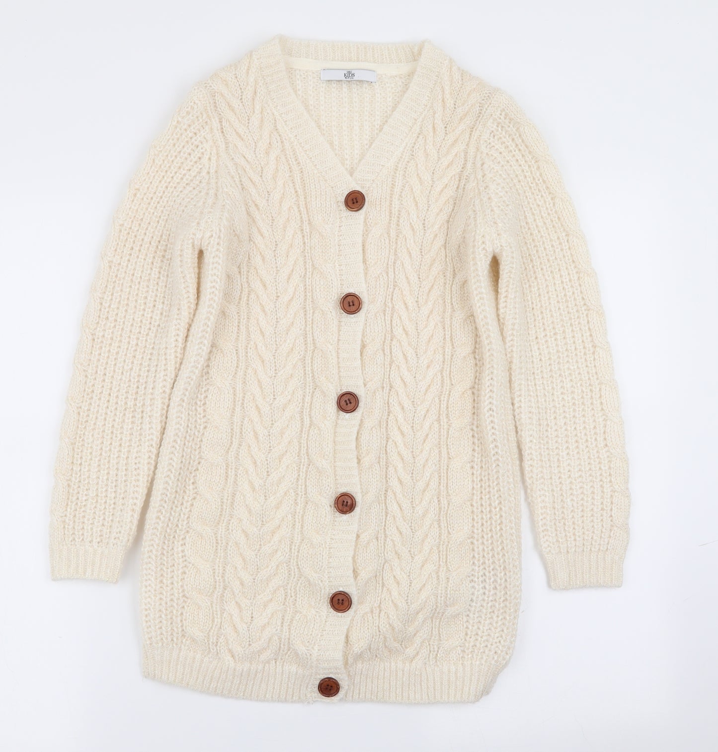 M&S Girls Ivory   Cardigan Jumper Size 10-11 Years