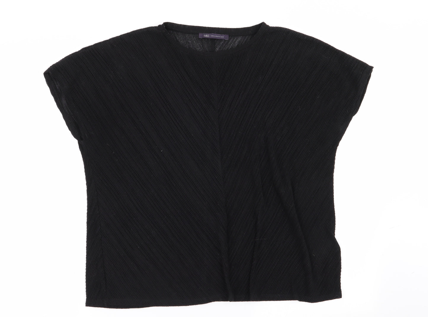 M&S Womens Black   Basic T-Shirt Size 12