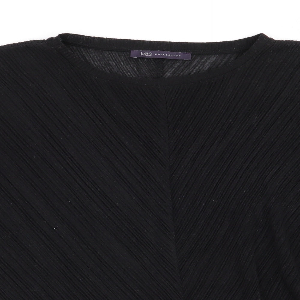 M&S Womens Black   Basic T-Shirt Size 12
