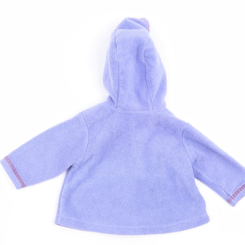 Asda George Girls Blue Floral  Full Zip Jumper Size 3-6 Months