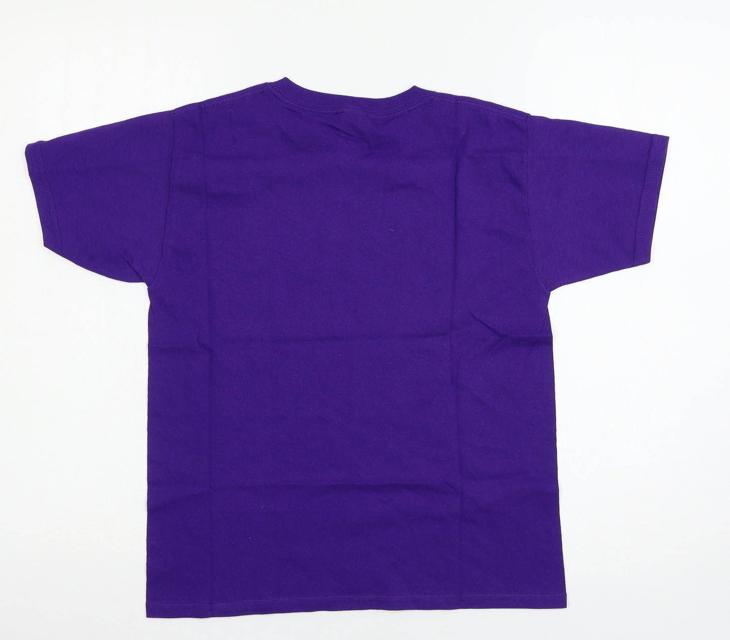 Gildan Girls Purple Geometric Jersey Basic T-Shirt Size S  - Team Oboe