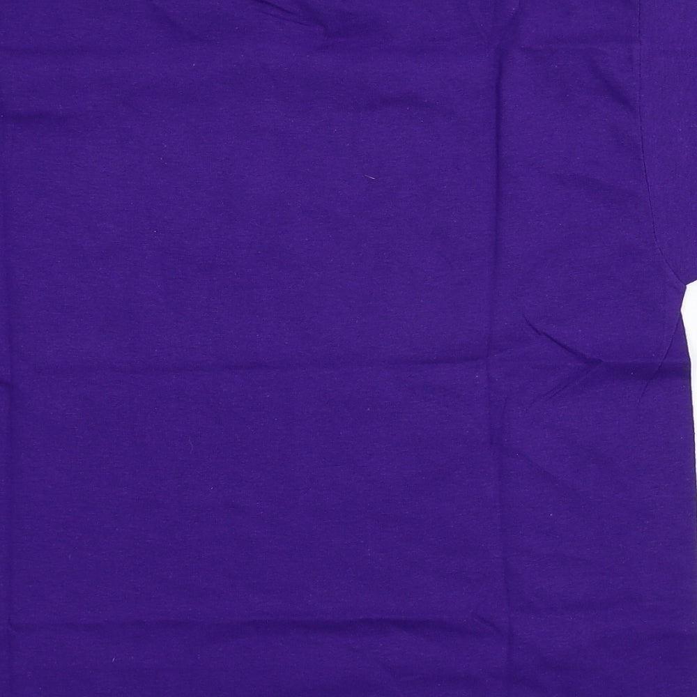 Gildan Girls Purple Geometric Jersey Basic T-Shirt Size S  - Team Oboe
