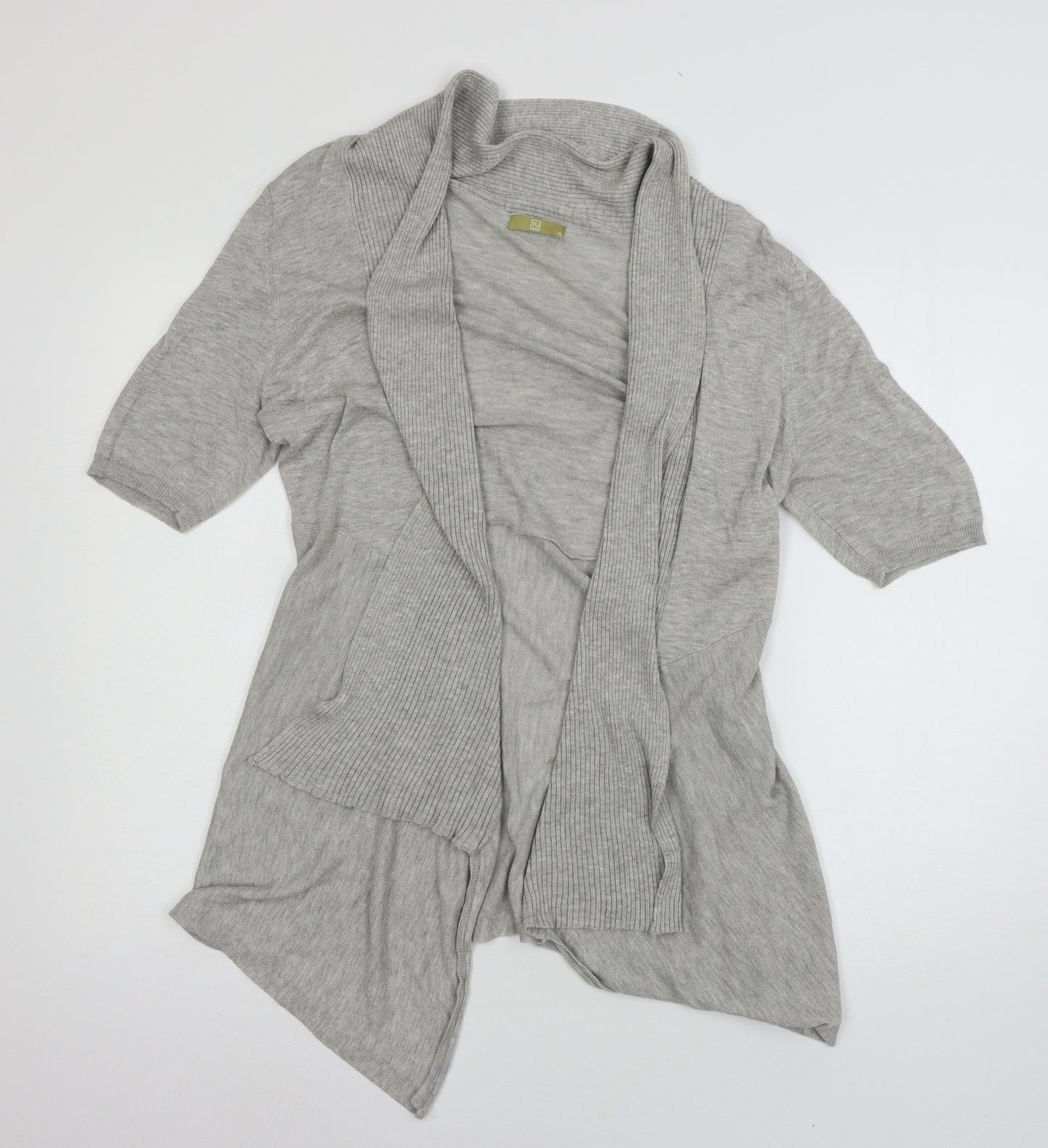 TU Womens Grey  Knit Cardigan Jumper Size 14