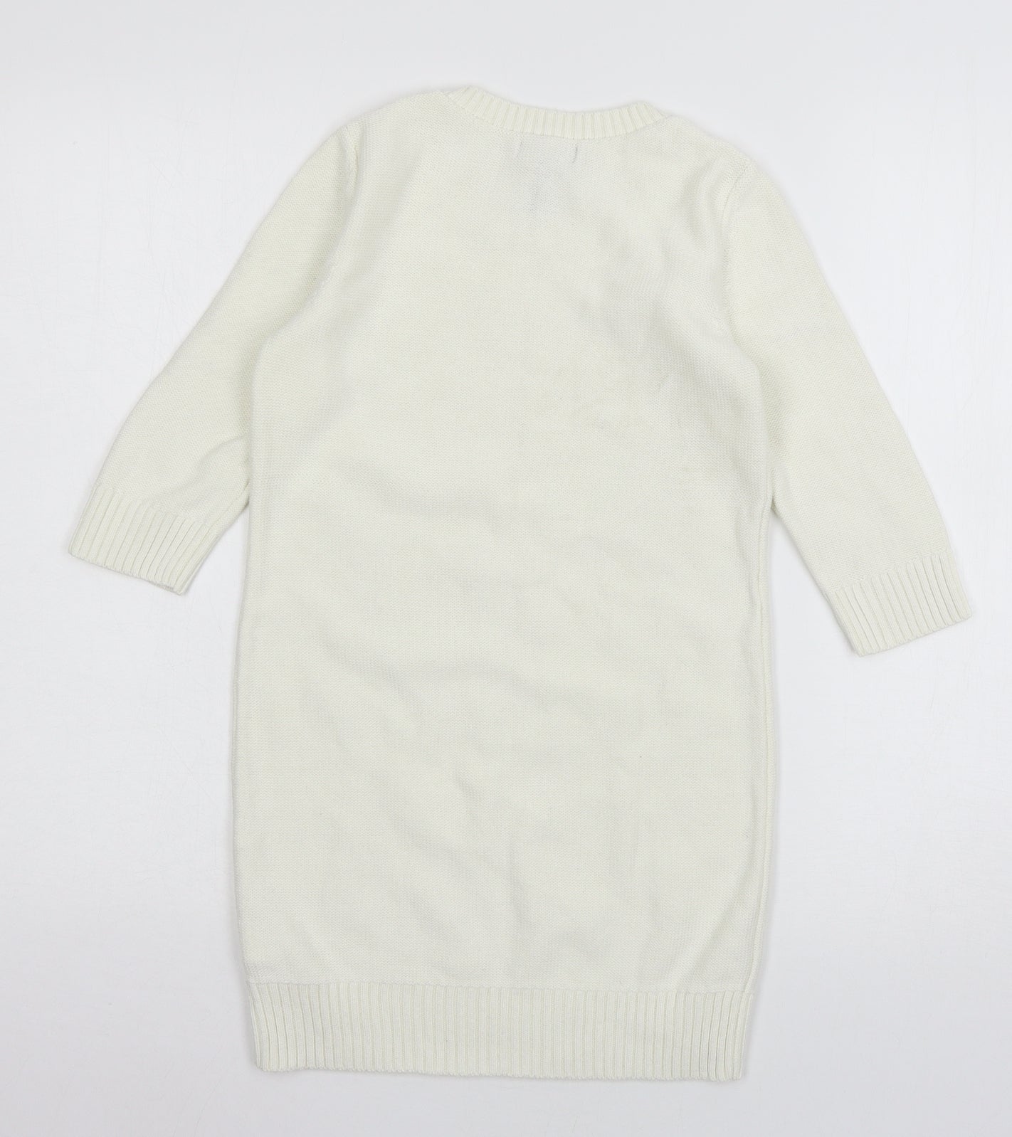 Gap Girls White  Jersey Pullover Jumper Size 8-9 Years