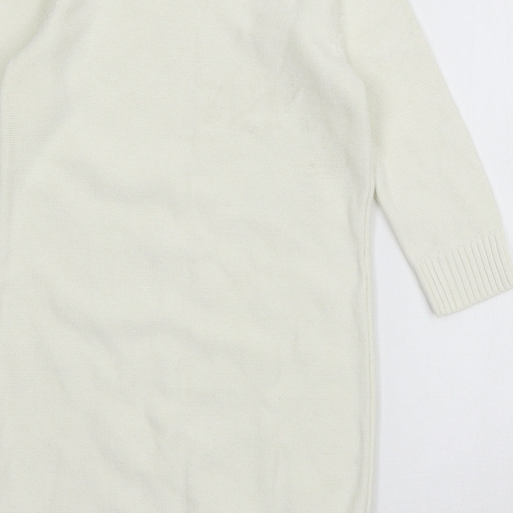 Gap Girls White  Jersey Pullover Jumper Size 8-9 Years