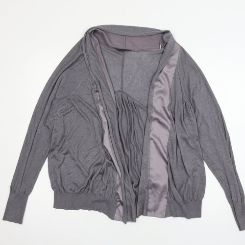 Miss Selfridge Womens Grey  Knit Cardigan Jumper Size 14
