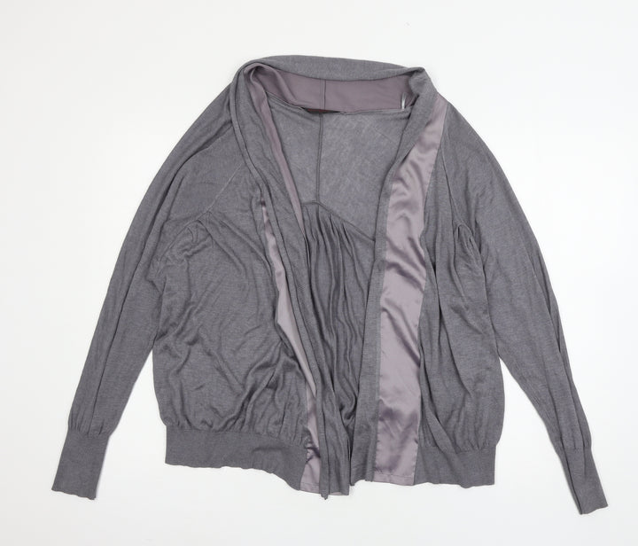 Miss Selfridge Womens Grey  Knit Cardigan Jumper Size 14