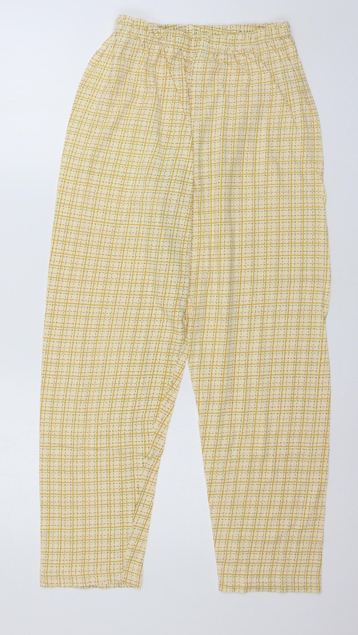 Depar Womens Yellow Geometric Jersey Top Pyjama Set Size M