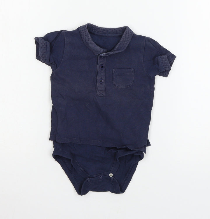 TU Boys Blue  Jersey Babygrow One-Piece Size 12-18 Months