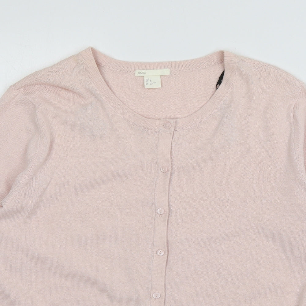 H&M Womens Pink  Knit Cardigan Jumper Size M