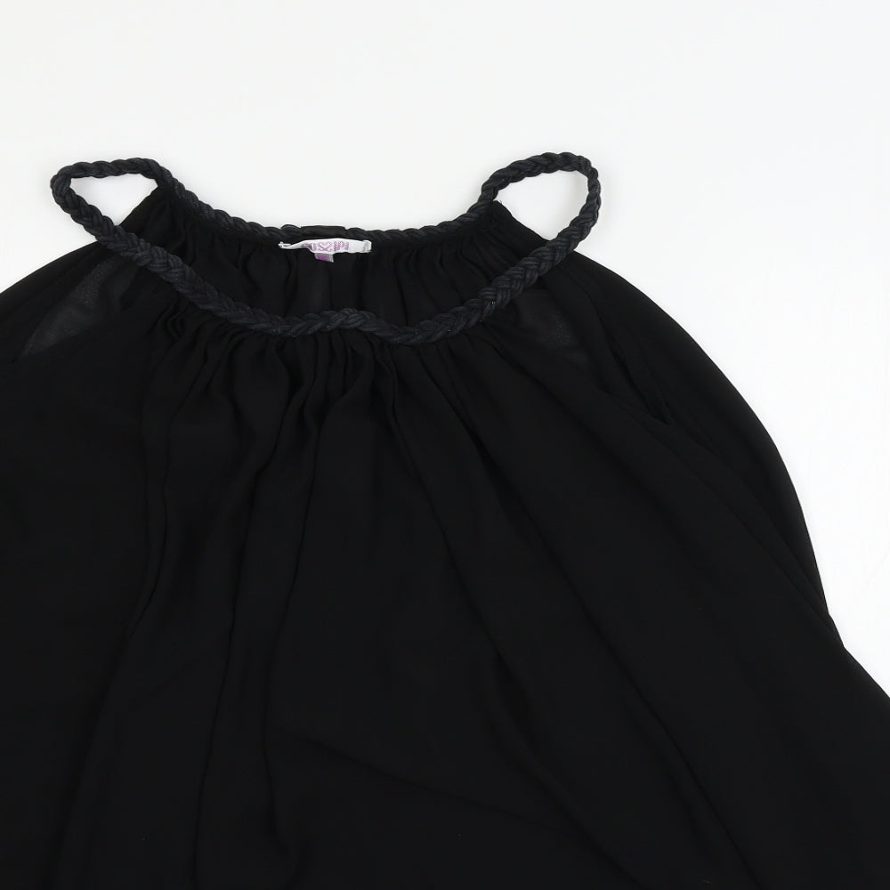 Gossip Womens Black  Chiffon Basic Tank Size M