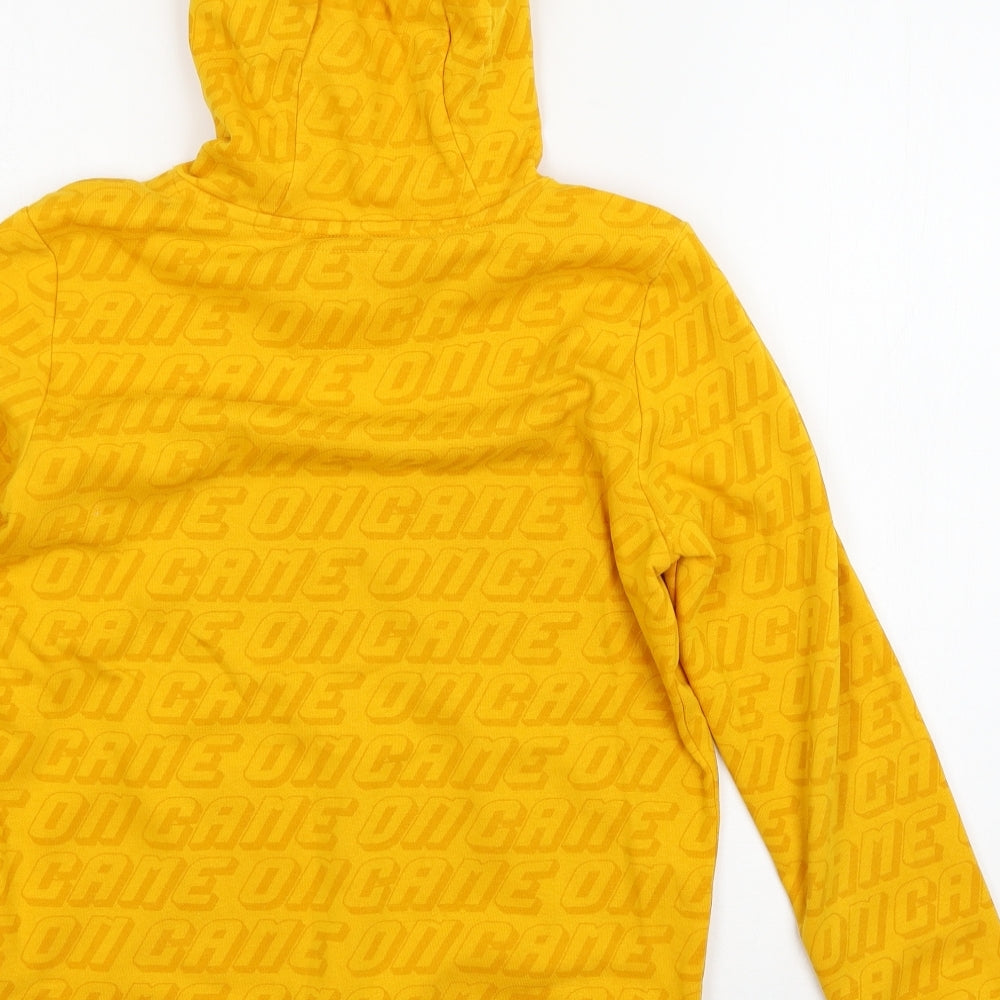 F&F Boys Yellow Geometric Jersey Pullover Hoodie Size 11-12 Years  - Game on
