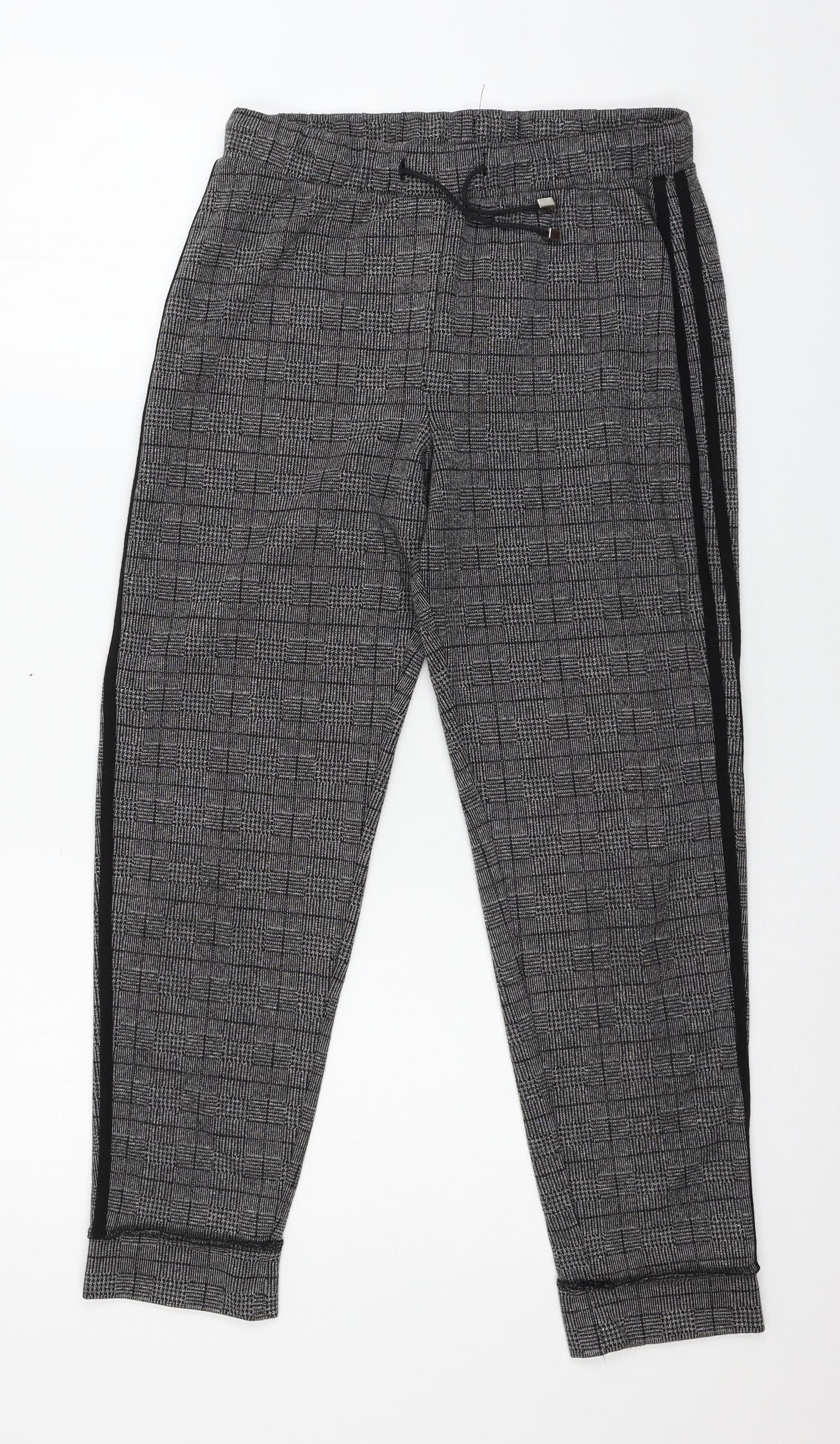 Marks and Spencer Womens Grey Plaid  Trousers  Size 8 L24 in