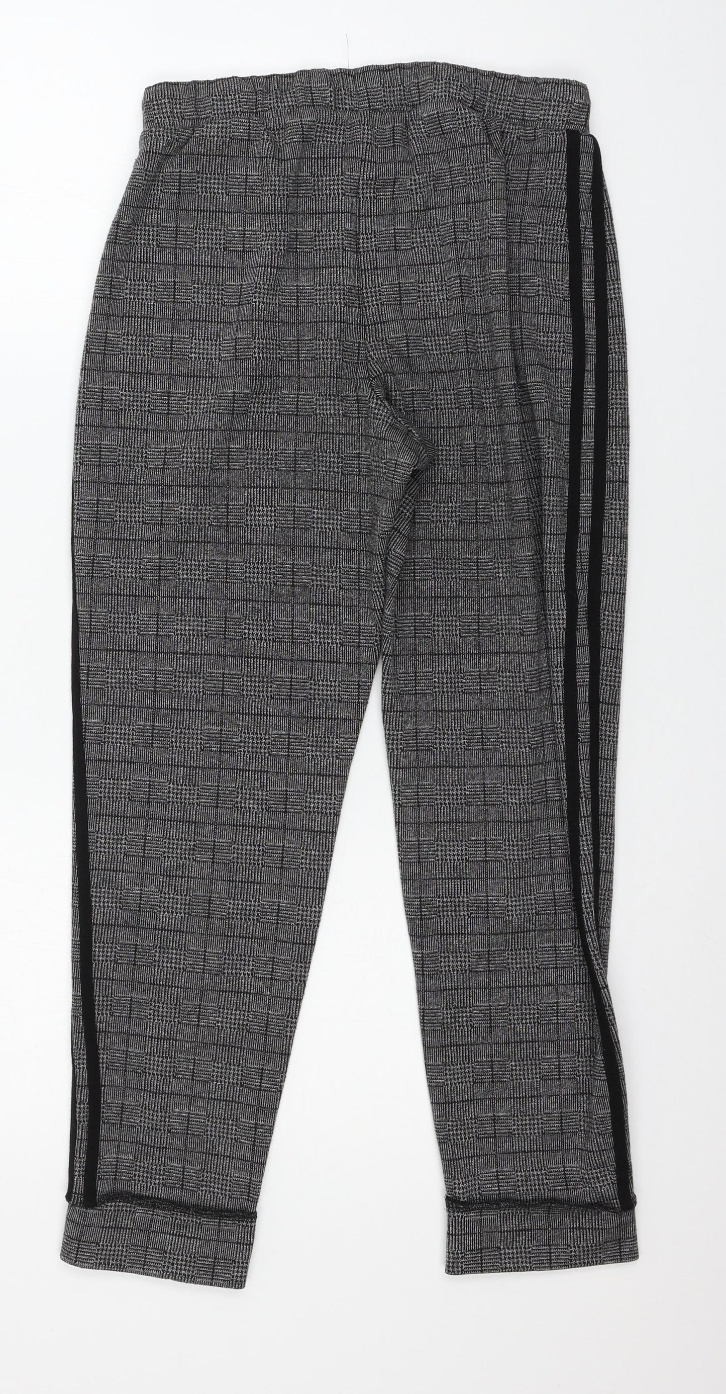 Marks and Spencer Womens Grey Plaid  Trousers  Size 8 L24 in