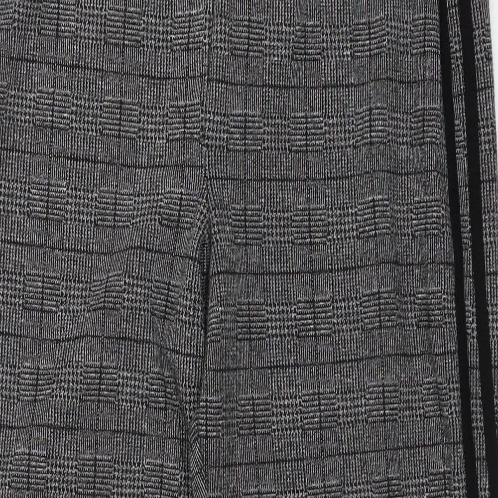 Marks and Spencer Womens Grey Plaid  Trousers  Size 8 L24 in