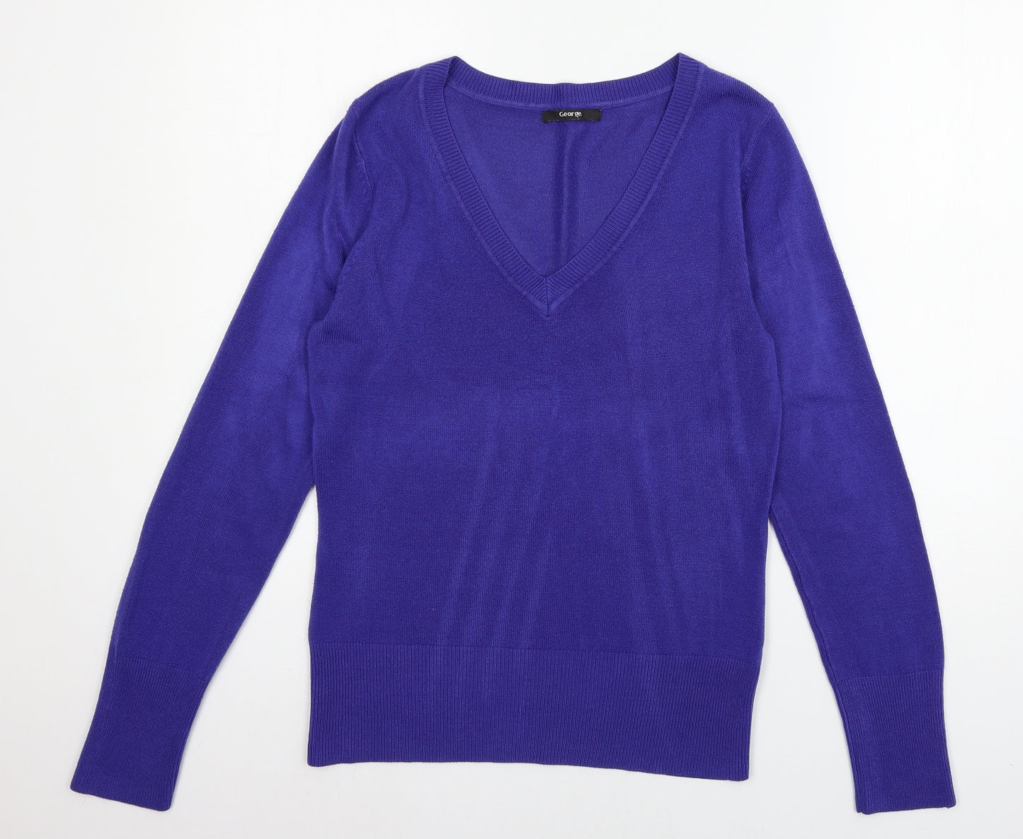 George Womens Blue  Knit Pullover Jumper Size 12