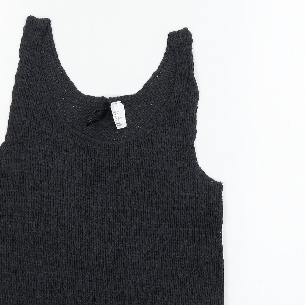 Divided Womens Grey  Knit Basic Tank Size 6