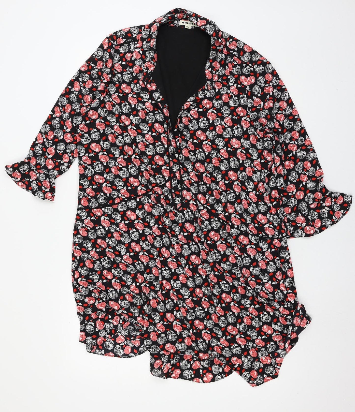 Whistles Womens Black Floral  Shirt Dress  Size 16