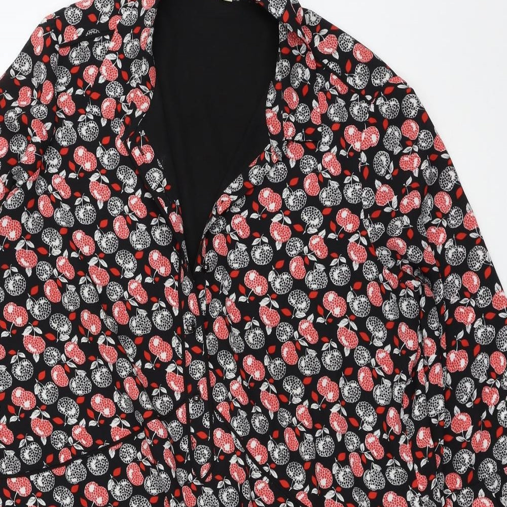 Whistles Womens Black Floral  Shirt Dress  Size 16