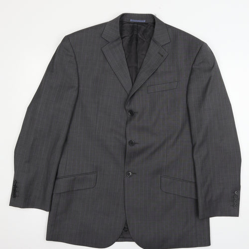 NEXT Mens Grey Striped  Jacket Suit Jacket Size L