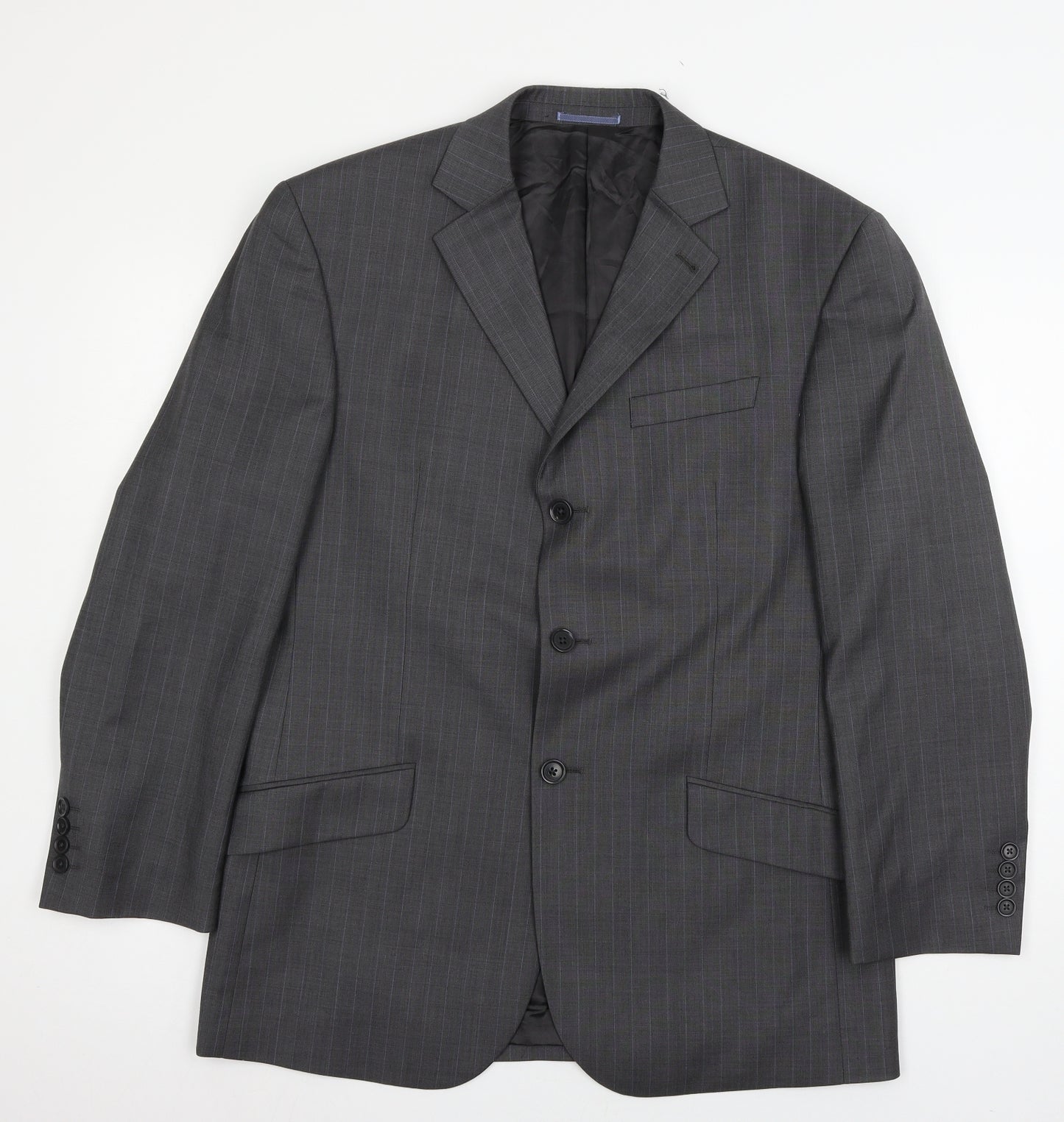 NEXT Mens Grey Striped  Jacket Suit Jacket Size L