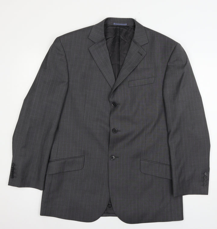 NEXT Mens Grey Striped  Jacket Suit Jacket Size L