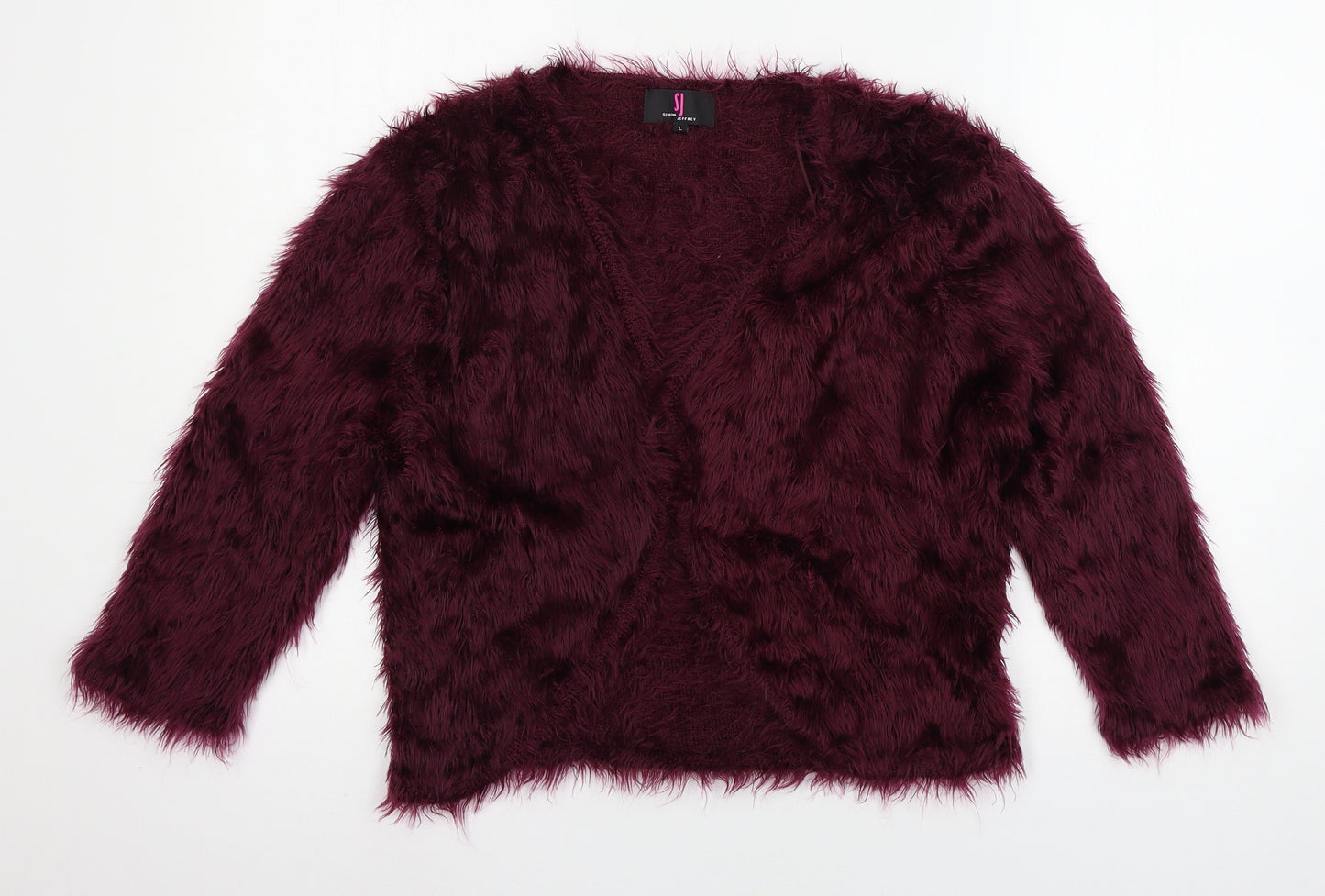 Simon Jefferey Womens Purple  Knit Cardigan Jumper Size L